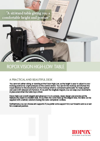 Data leaflet Ropox Vision High-Low Table