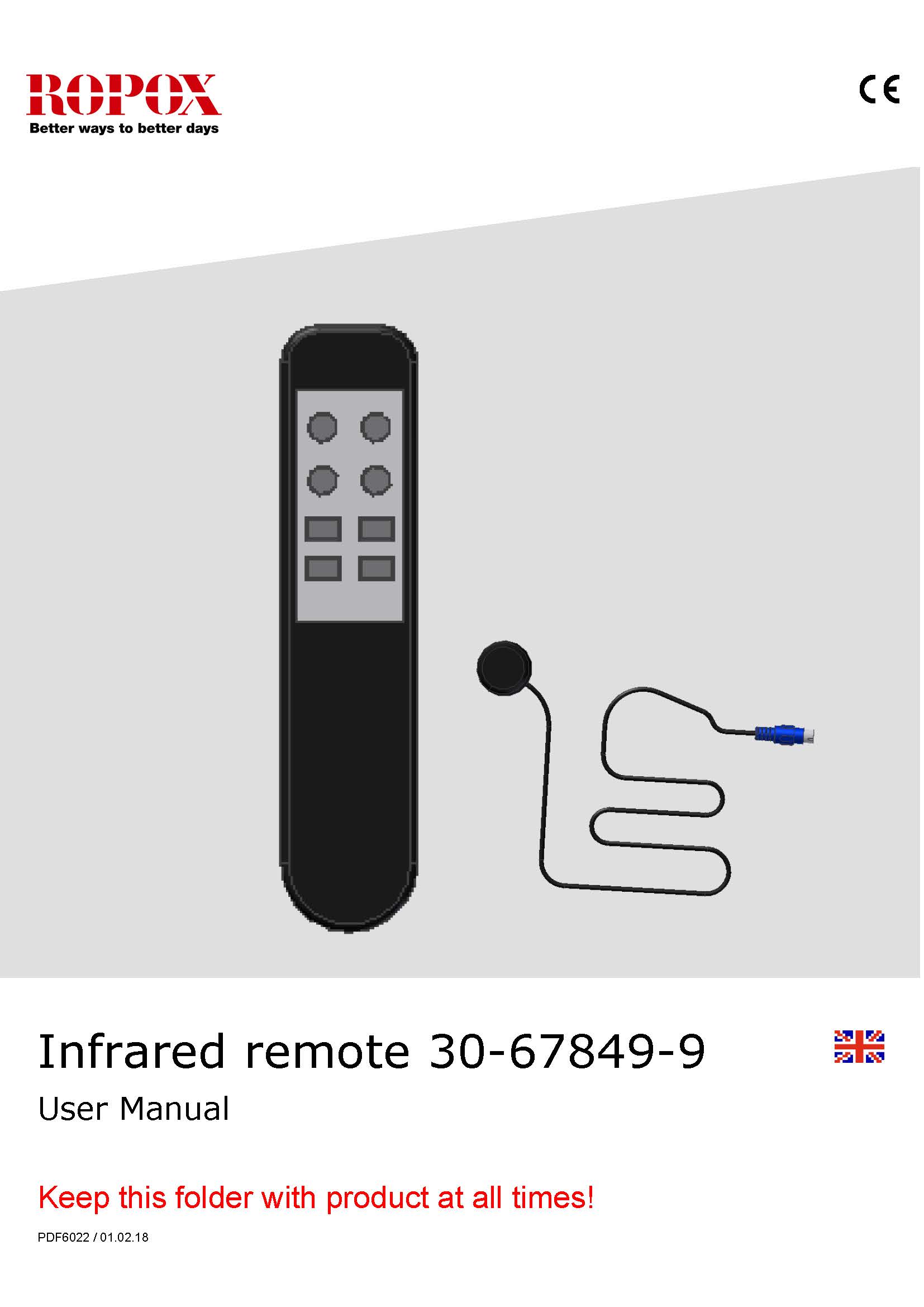 Ropox user manual - Infrared remote 2 channels