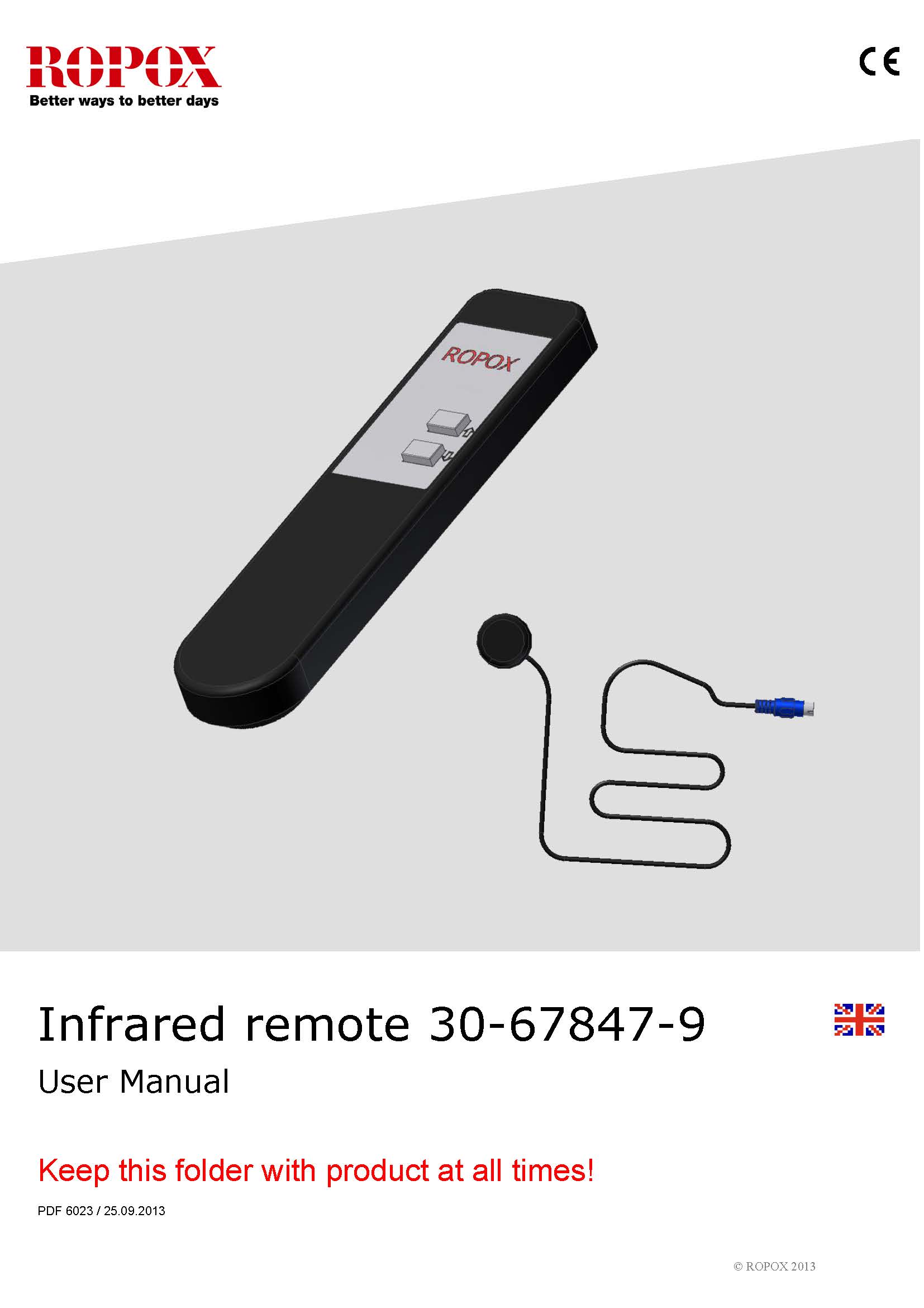 Ropox user manual - Infrared remote 1 channel