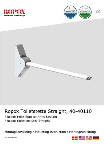 Ropox Installation manual for toilet support arms, straight