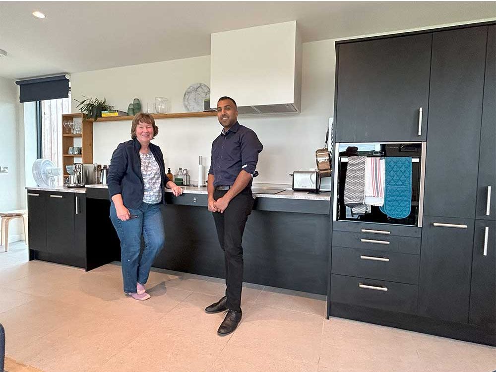 `Black accessible kitchen adjustable worktop`