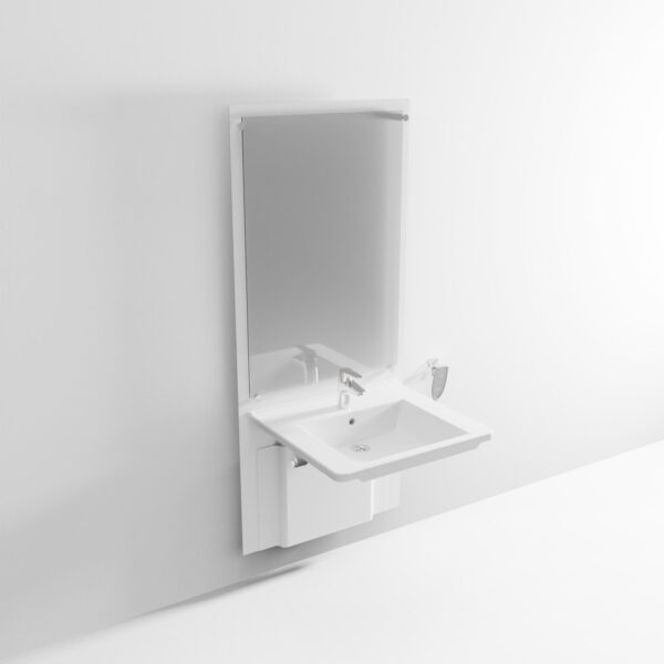 SlimLine - Height Adjustable Washbasin with Mirror - Image 4