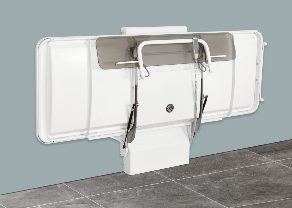 Shower bed folded up