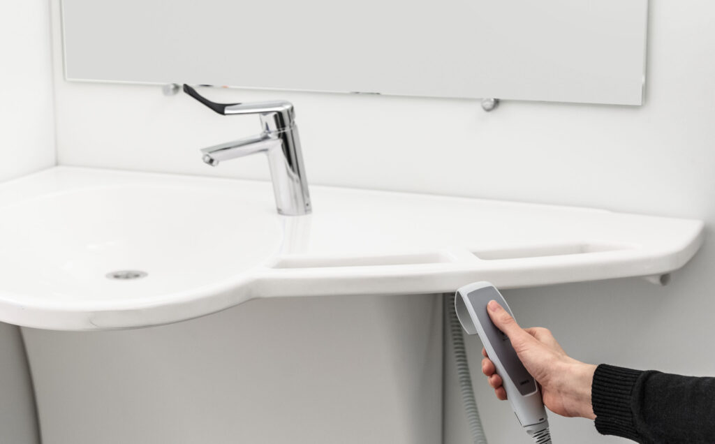 support washbasin with hand control