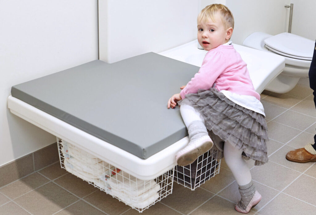 changing table with child
